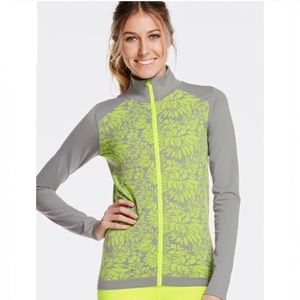 Fabletics Slim Fit Neon Floral Full Zip Jacket XS